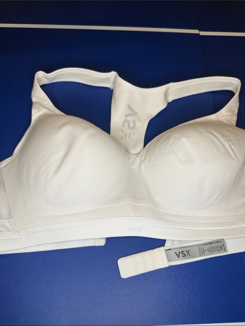 VSX White Padded Racerback Sports Bra with Molded Cups